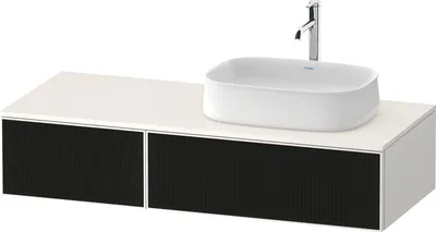 Image de Duravit Zencha Meuble sous-lavabo avec console, 1300x550mm, 2 tiroirs, 1 découpe à droite, ZE4817063840000