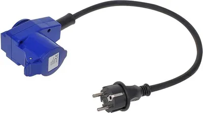 Obrázek produktu pro Adaptační kabel 40 cm od zástrčky Schuko k úhlové spojce CEE + zásuvka Schuko