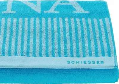 Produktbild von Schiesser Frottier Saunatuch Rom | 100% Baumwolle aus hachhaltiger Produktion | garngefärbt, weich, saugstark, groß | 75x200 cm | Türkis