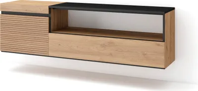 Produktbild von TV-Schrank, Lowboard, 150x35x45cm, Für TV-Geräte bis zu 65", Hängend, Eiche