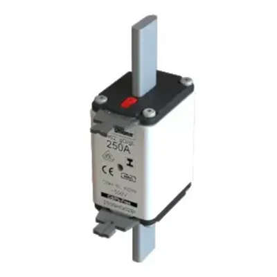 Immagine prodotto di Inserto fusibile Eaton, bassa tensione, 50 A, CA 500 V, 120 kA, NH02, gL/gG, IEC, doppio indicatore di stato, linguetta isolata 50NHG02BI
