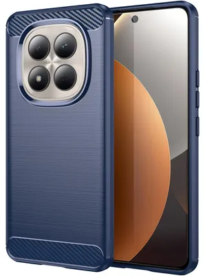 Produktbild von Hülle für Xiaomi Redmi Note 15 Pro 4G, Carbon-Faser TPU Silikon Stoßfest Schutzhülle Blau