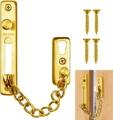 Produktbild von Sicherheitskettenverschluss - Einbruchschutz für Wohnungen - Goldfarben