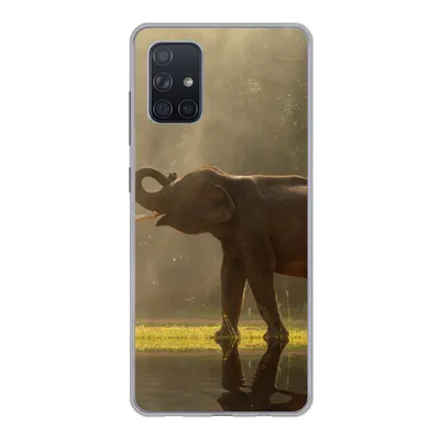 Produktbild von MuchoWow® Handyhülle Schutzhülle Hülle für Samsung Galaxy A51 Elefant - Wasser - Tiere - Natur Silikon Softcase Handy Hülle - Schutzabdeckung