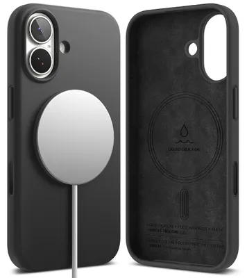 Obrázok produktu pre Ringke - Silicone Magnetic MagSafe ochranný obal na iPhone 17 – čierny