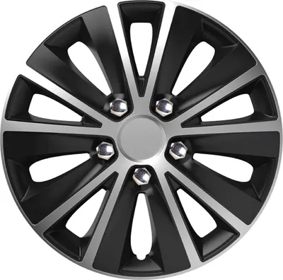 Produktbild von Kołpak 15" Rapide NC Silber-Schwarz mit Chromschrauben für Stahlfelgen