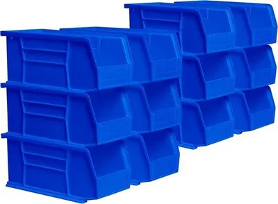 Produktbild von Famanu Aufbewahrungsboxen aus Kunststoff in Blau - Set von 12
