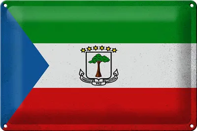 Produktbild von Blechschild Flagge Äquatorialguinea 30x20cm Flag Vintage