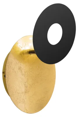 Produktbild von Fischer & Honsel Wandleuchte, Hennes | blattgoldfarben/sandschwarz| L: 18 cm, B: