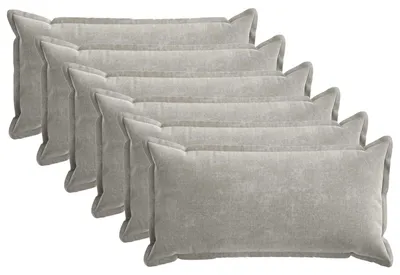 Produktbild von vidaXL Kissenbezug 6 stk. HOUTEN Hellgrau 40 x 80 cm Chenille-Stoff