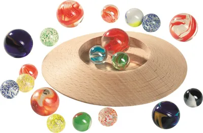 Image de Verre en bois marbré Goki avec billes
