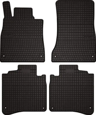 Produktbild von Gummifußmatten passend für Mercedes W222 (4Matic Limousine Lang, Bj. 2013-2020) –  schwarz, passgenau, mit Befestigungen set 4 Stk. - Gummi-Automatten