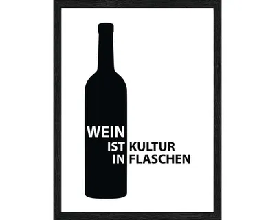 Produktbild von Gerahmtes Bild Wein Slogan 33x43 cm