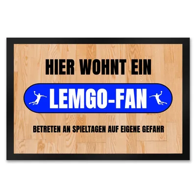 Produktbild von Hier wohnt ein Lemgo-Fan Fußmatte XXL in 50x75 cm mit Turnhallenboden Motiv