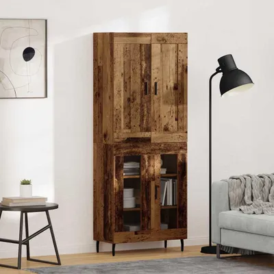 Zdjęcie produktu dla VidaXL Wysoka szafka, 2 sztuki, imitacja drewna, 69,5 x 34 x 180 cm, płyta wiórowa