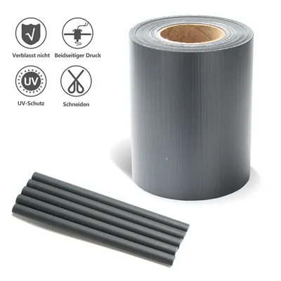 Immagine prodotto di Izrielar Strisce di protezione della privacy PVC Recinzione a doppia barra resistente al vento e alle intemperie, 3 rotoli da 70 m x 19 cm Grigio scuro