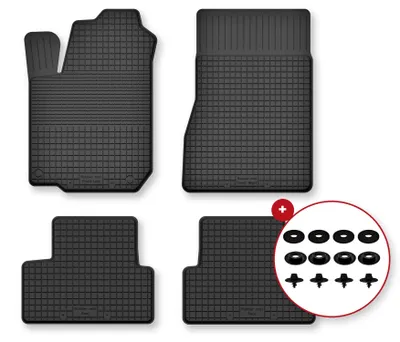 Image de Tapis de sol en caoutchouc pour Mercedes W176 2012-2018 – 4 pièces, noirs, semi-universel, adapté