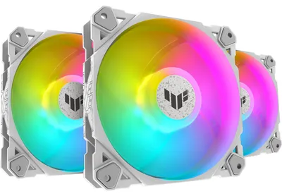 Zdjęcie produktu dla ASUS TUF GAMING TF120 ARGB WHITE EDITION 3IN1 Obudowa komputerowa Air cooler 12 cm 3 szt