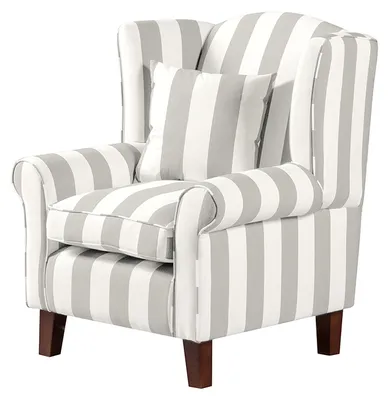 Produktbild von home24 Sessel Ohne Hocker - Webstoff - Beige Gestreift