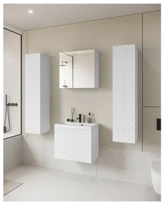 Obrázek produktu pro Koupelnový set se zrcadlem IZORIA XL 1 - bílá + umyvadlo