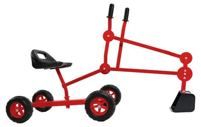 Imagen del producto de Axi Dean Juguete excavadora - Rojo/Negra | Excavadora con ruedas para exterior, ideal para el arenero | Montaje facil y rapido | Juego de playa para