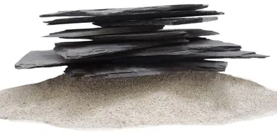 Produktbild von Aquarium Natursteine Schieferplatten Deko schwarz grau 1 Stück 1,4-2,0 kg Nr.50