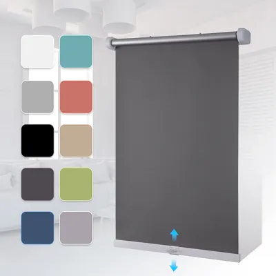 Produktbild von Grandekor verdunklungsrollo ohne bohren Schnurlos 50x150cm Hellgrau Rollos ohne Bohren Springrollos Schnapprollo Klemmrollo ohne Bohren für Fenster Tür 100% Verdunkelung