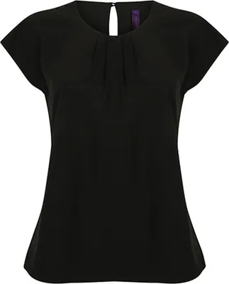 Produktbild von Henbury Ladies´ Pleat Front Short Sleeve Blouse