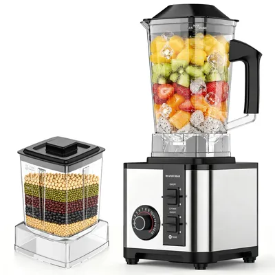 Produktbild von 2-in-1 Standmixer und Zerkleinerer 2,5 l, 9500 W, 24.000 U/min, 8 Edelstahlklingen, Smoothie-Maker mit Mahlbehälter