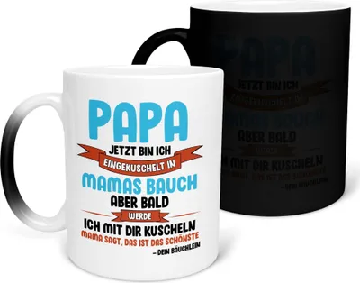 Produktbild von 22Feels Zaubertasse Du Wirst Papa Werdender Vater Geschenk Vatertag Dad To Be Schwangerschaft Männer Kaffeetasse Farbwechsel Geburtstag Haferl Geschenkidee Bürotasse