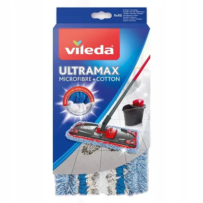 Obrázek produktu pro Vileda 4023103139022, Hlava mopu, Modrá, Bílá, Bavlna, Mikrovlákno, Polyamid, Polyester, 1 kusů
