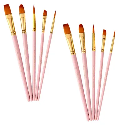Produktbild von 10 Stück Aquarell- und Ölmalpinsel mit Holzgriff für die Malerei, inklusive Gouache- und Aquarellpinsel für Künstler und Anfänger