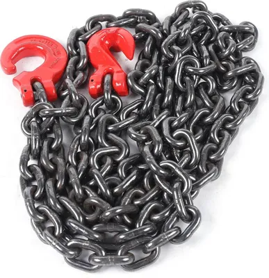 Produktbild von Lastkette 2 t - 1-strang Kettengehänge 8 mm - Schweres legierter Stahl - Gabelhaken mit Sicherungsfalle - Für Bau, Maschinen, Lager - 5 m