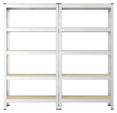 Image de Étagère de stockage pour charges lourdes, 2 pièces | Argent | 75 x 30 x 150 cm