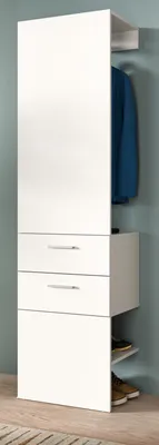 Produktbild von Garderobe "Carry" in weiß Kompaktgarderobe mit Stauraum 52 x 190 cm