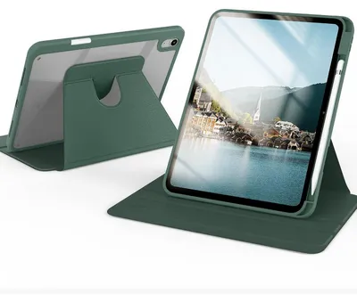 Immagine prodotto di Custodia protettiva rotante per iPad da 11/10,9 pollici, 10ª/11ª generazione, colore verde notte, modelli 2022/2025