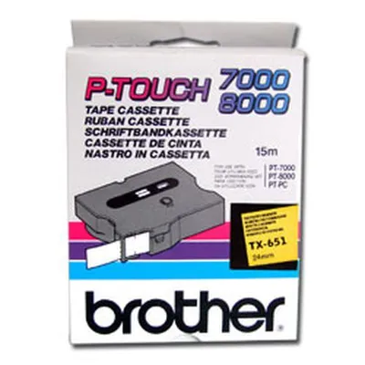 Produktbild von Brother TX-651 Etiketten erstellendes Band Schwarz auf gelb