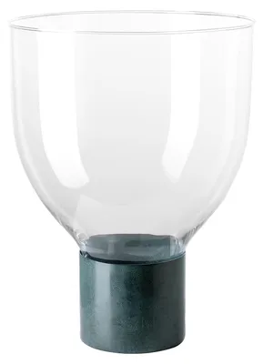 Produktbild von PEGO Windlicht mit Glas - Edelstahl - blau/grün - H. 36cm x Ø 27cm