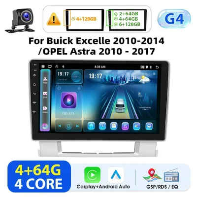 Obrázek produktu pro Buick Excelle 2010–2014 – autorádio s Androidem ve formátu 2-DIN – dotykový displej 22,9 cm – CarPlay a Android Auto – 2 GB RAM, 64 GB ROM – navigace GPS – zadní kamera – červená