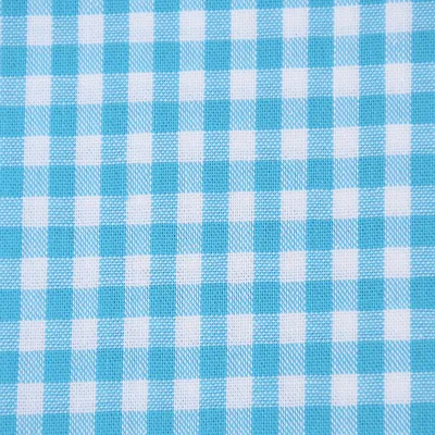 Produktbild von Baumwollstoff Meterware kariert weiß türkis 5mm