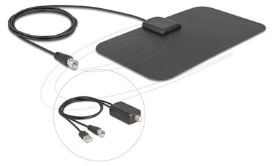 Obrázok produktu pre DeLOCK 12085, Vnútorný, Čierna, Všesmerový, 2 m, 25 dBi, DAB+, DVB-T2