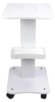 Image de Mobilier pour wagon-salon - Chariot d'équipement pour spa - En métal - Roulettes pivotantes à 360° - Portable, adapté aux cliniques et à un usage domestique - Blanc