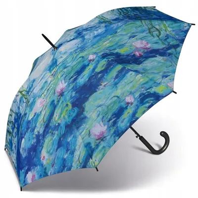 Produktbild von happy rain Regenschirm Motiv Claude Monet "Wasserlilien" Stockschirm Automatik