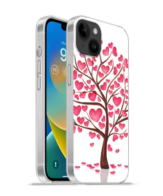 Produktbild von MuchoWow® Handyhülle Schutzhülle Hülle für Apple iPhone 14 Plus - Soft case Eine Illustration eines Baumes mit Herzen Silikon Softcase Handy Hülle - Abbildung