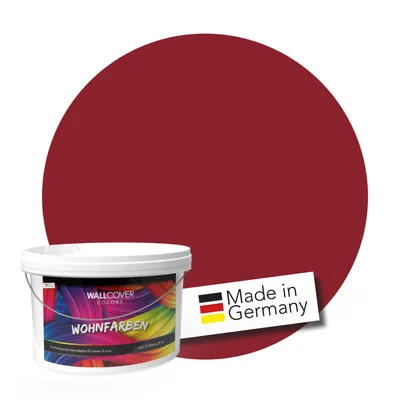 Produktbild von WALLCOVER Wandfarbe Rot Skandinavisch Hochdeckend Klasse 1 Matt 5L für 40 m²