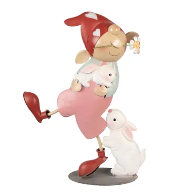 Produktbild von Clayre & Eef Dekorationsfigur Zwerg 55 cm Rosa Metall