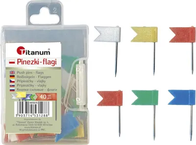 Immagine prodotto di Spilli colorati Bandiere 40 pezzi Titanum
