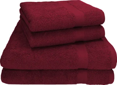 Produktbild von Betz 4-tlg. Handtuch-Set PREMIUM - 2 Liegetücher 2 Handtücher 100% Baumwolle  Farbe: dunkelrot