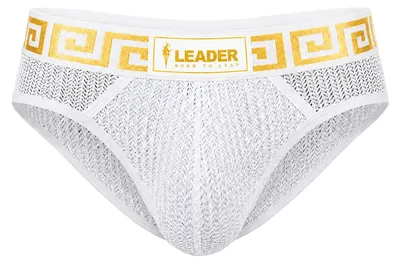Imagen del producto de LEADER - Ropa Interior Slip Hombre - Invictus Mesh Brief White-Gold - 1x Tamaño XL