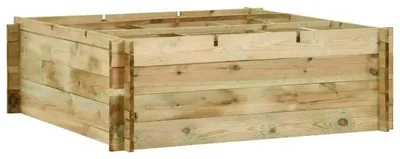Produktbild von Gemüse Hochbeet Pflanzkasten - Pflanzkübel aus imprägniertem Kiefernholz - 120x120x40 cm - 9 Fächer - Fäulnisbeständig
